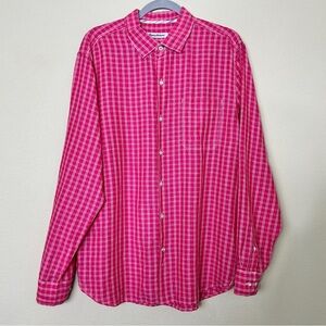 Tommy Bahama Pink/White Check
Long Sleeve Linen Blend Button
Front Shirt | L